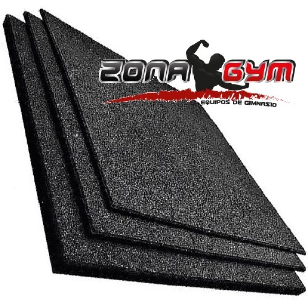 PISO DE CAUCHO  TIPO LOSETA - NEGRO